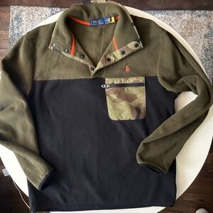 Polo Ralph Lauren Men’s Pullover Fleece Colorblock Sweater Size Medium Camo